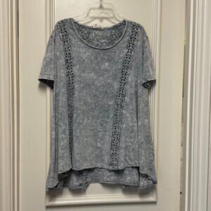 PPLA Eyelet Short Sleeve Top